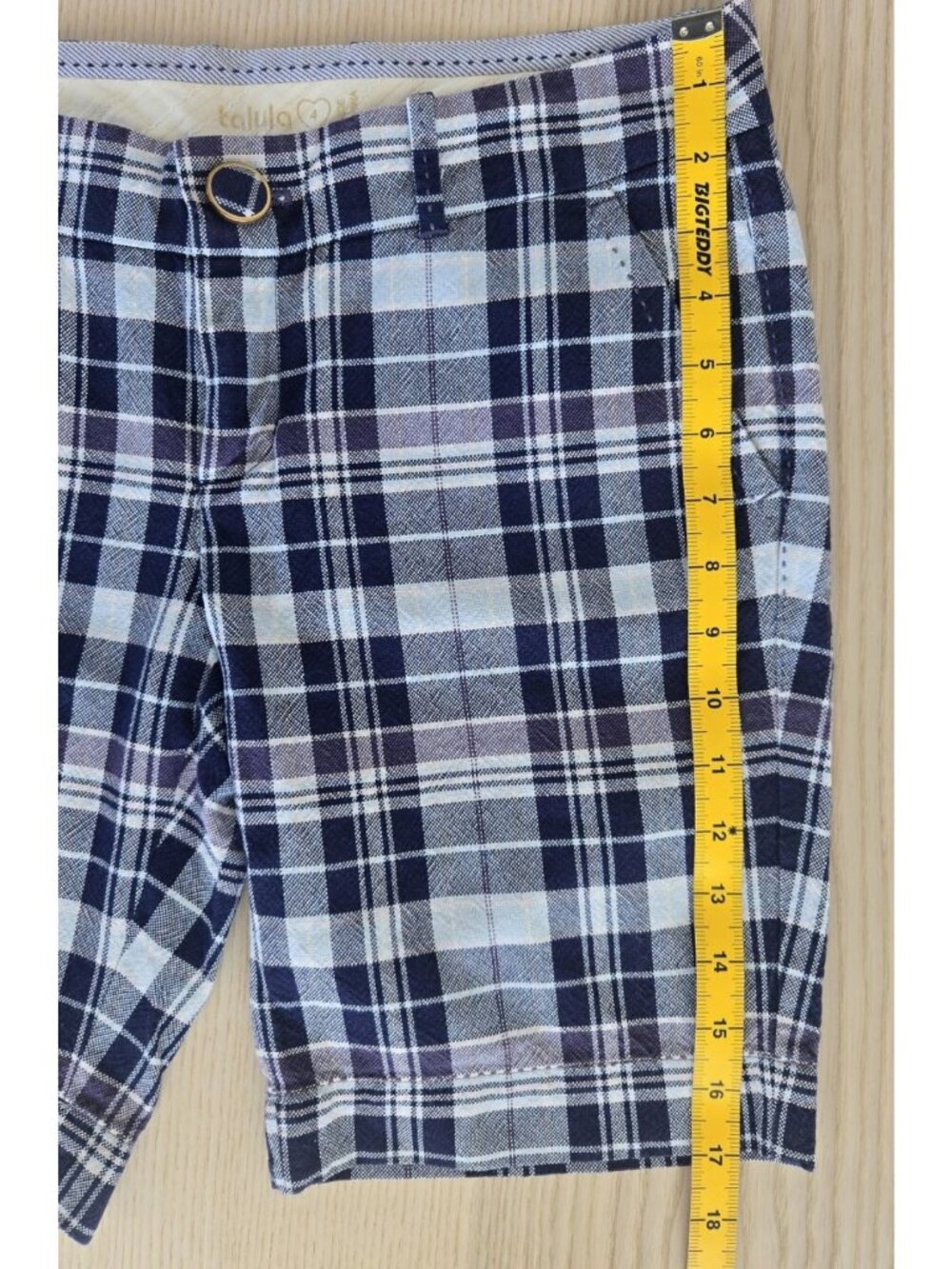 Talula Plaid Tailored Shorts - Picture 3 of 7